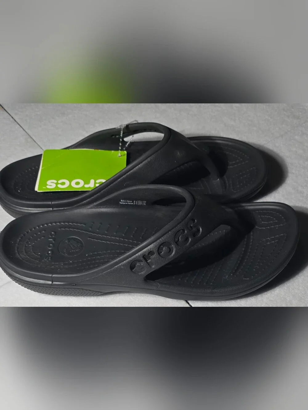 Crocs Baya Flip-Flops Black Unisex Men’s 8 Women’s 10 Thong Sandals New
